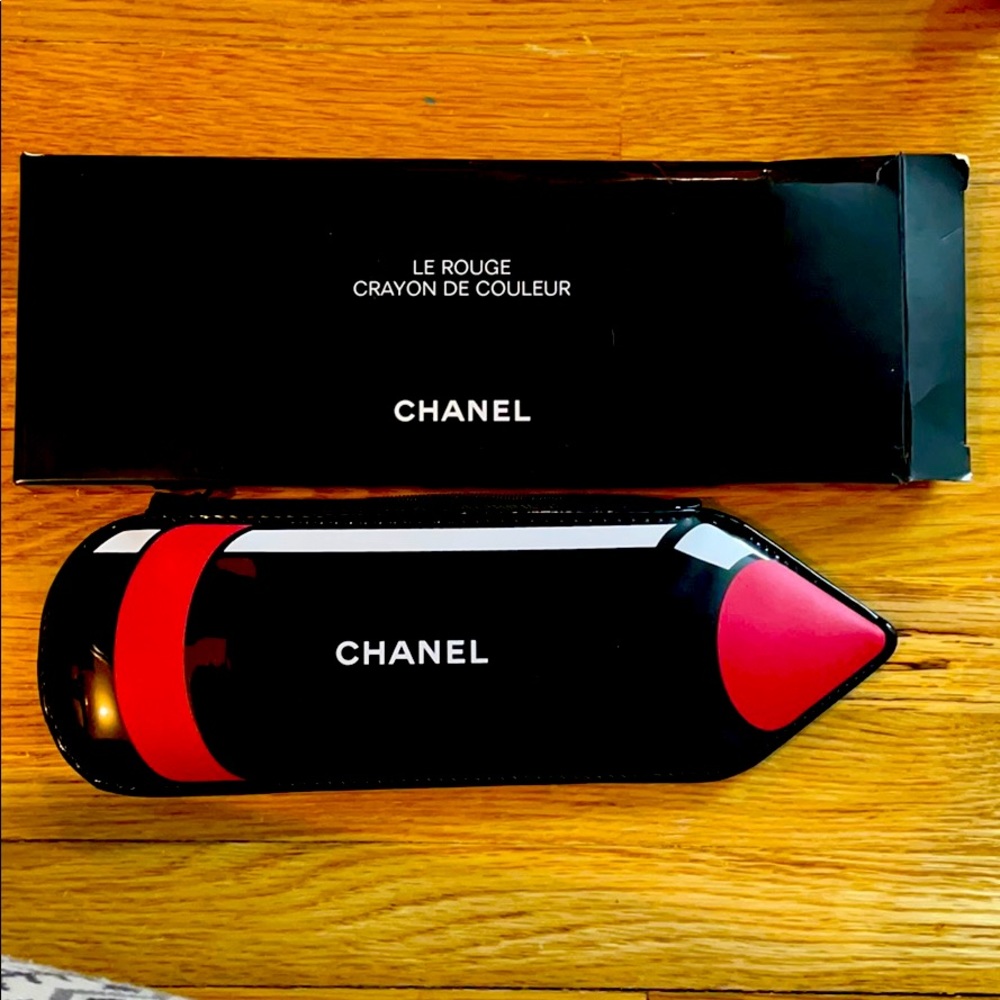 Chanel makeup brush pouch.